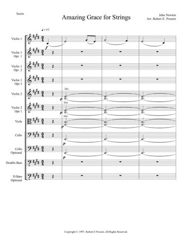 Amazing Grace for Strings (arr. Robert E. Proctor)