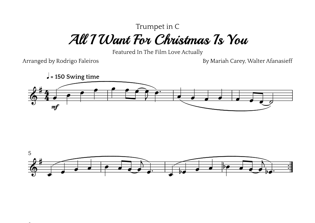All I Want For Christmas Is You (arr. Rodrigo Faleiros)