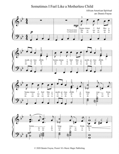 Sometimes I Feel Like a Motherless Child (arr. Dennis Frayne)