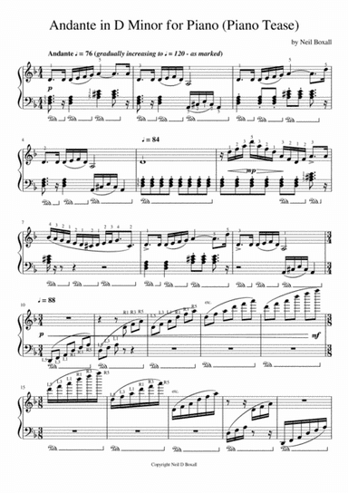Andante in D Minor for Piano (Piano Tease)