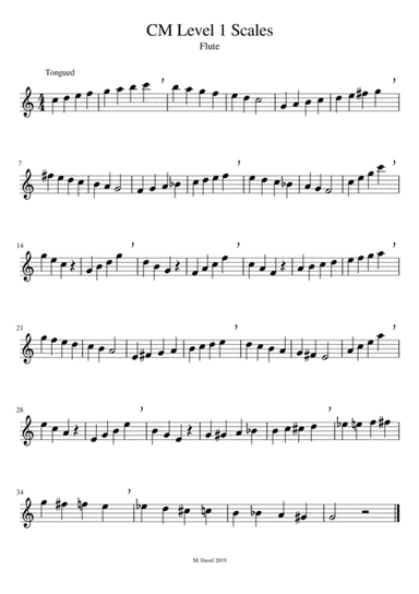 CM Flute Scales Level 1