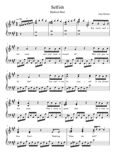 Selfish (arr. Amy Kieran)