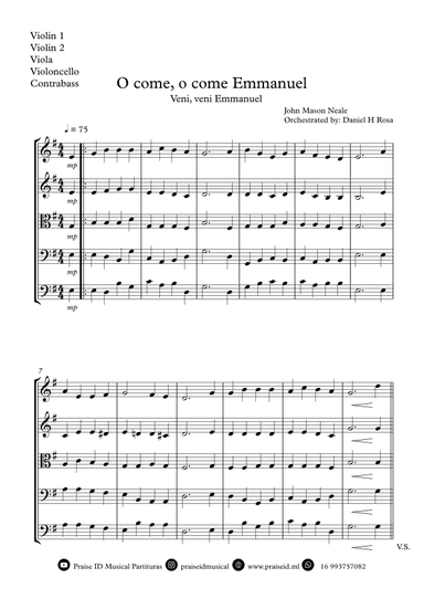O come, o come Emmanuel - Veni, veni Emmanuel - Christmas Carol - String Quartet (arr. Daniel H Rosa)
