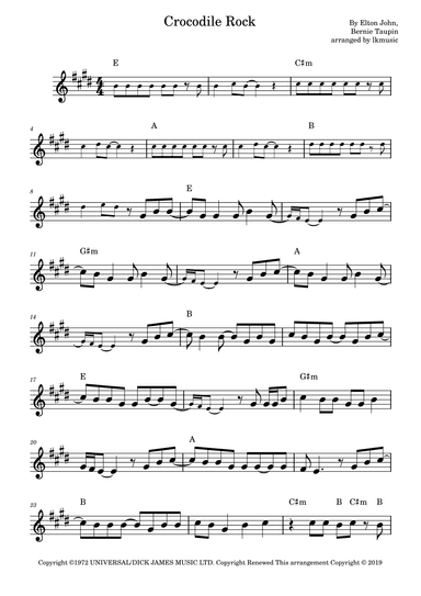 Crocodile Rock (arr. Lkmusic)