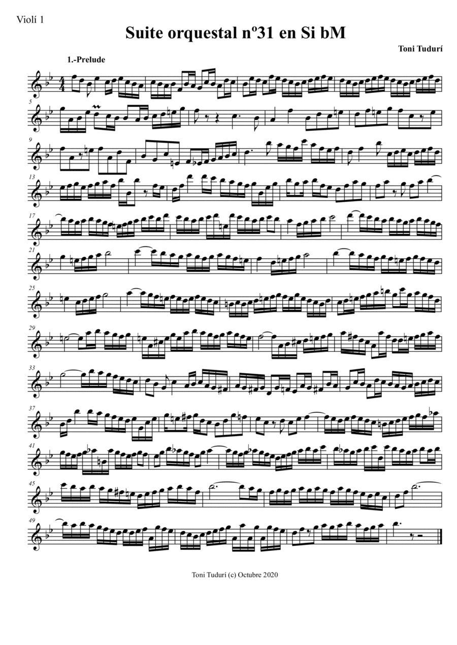 Suite in baroque style nº31 in Bb Major - (string quartet version)