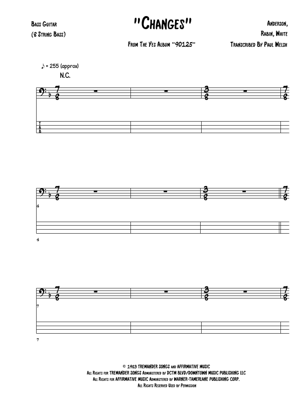 Changes (arr. P Welsh)