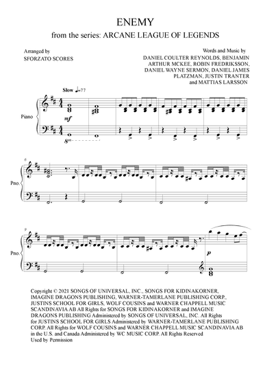Enemy (arr. Sforzato Scores)