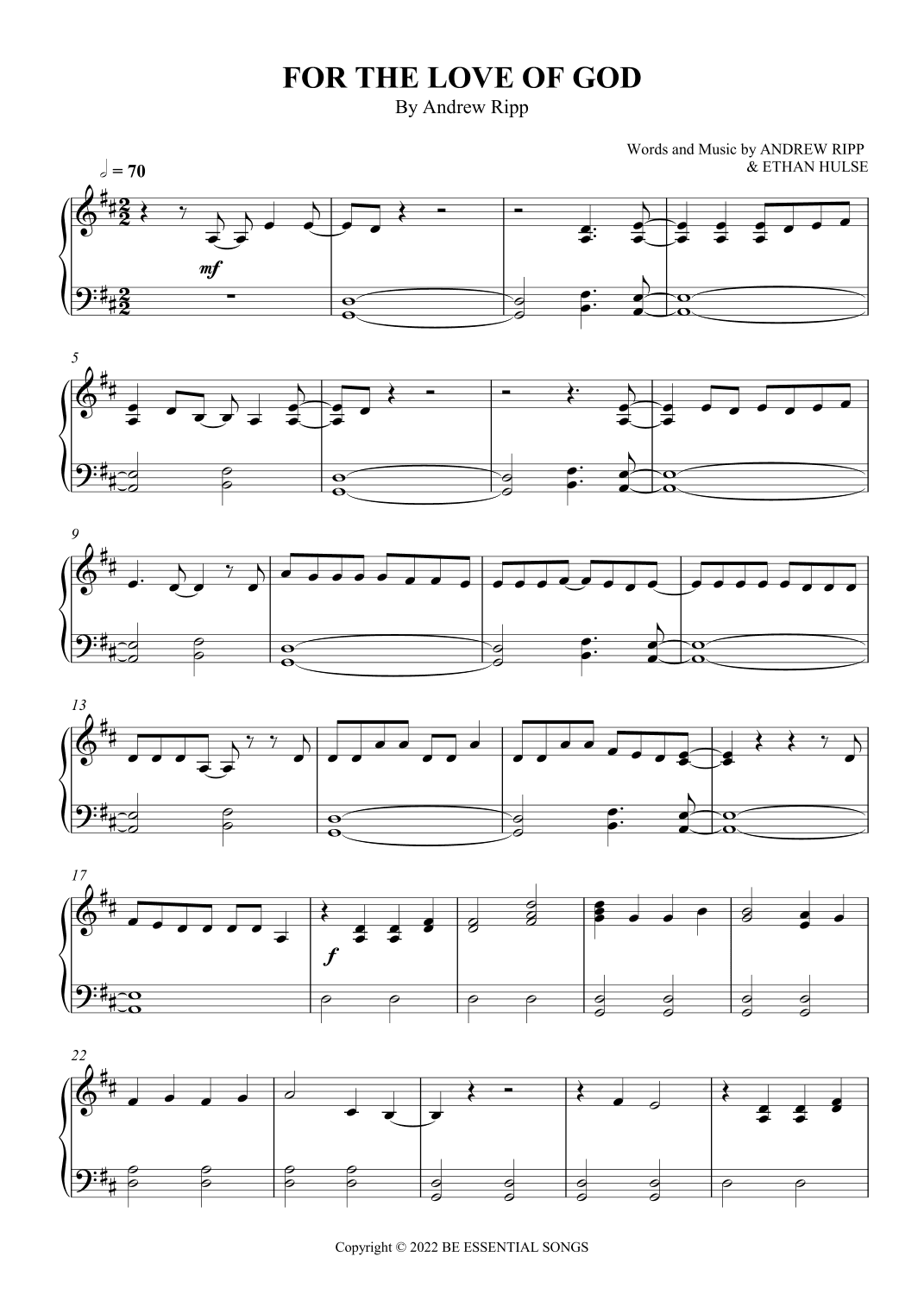 For The Love Of God (arr. SCMusic)