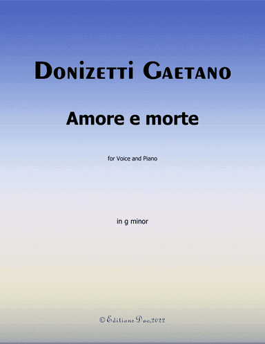 Amore e morte, by Donizetti, in g minor (arr. Editions Dao)