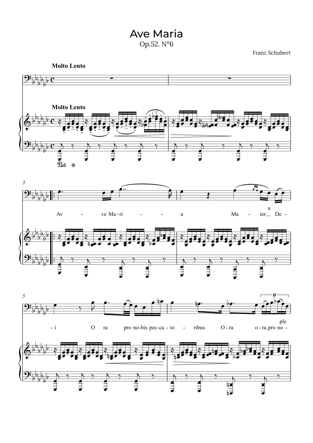 Ave Maria Schubert - Baritone in Gb (arr. Alex Nunes Rodrigues)