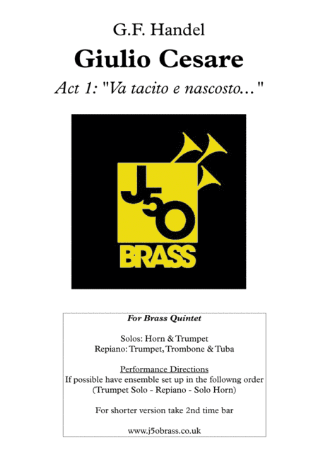"Va tacito e nascosto" from Giulio Cesare in Egitto (Julius Caesar in Egypt) (arr. Edmund Morgan)