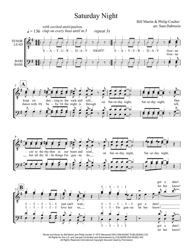 Saturday Night (arr. Sam Dabrusin)