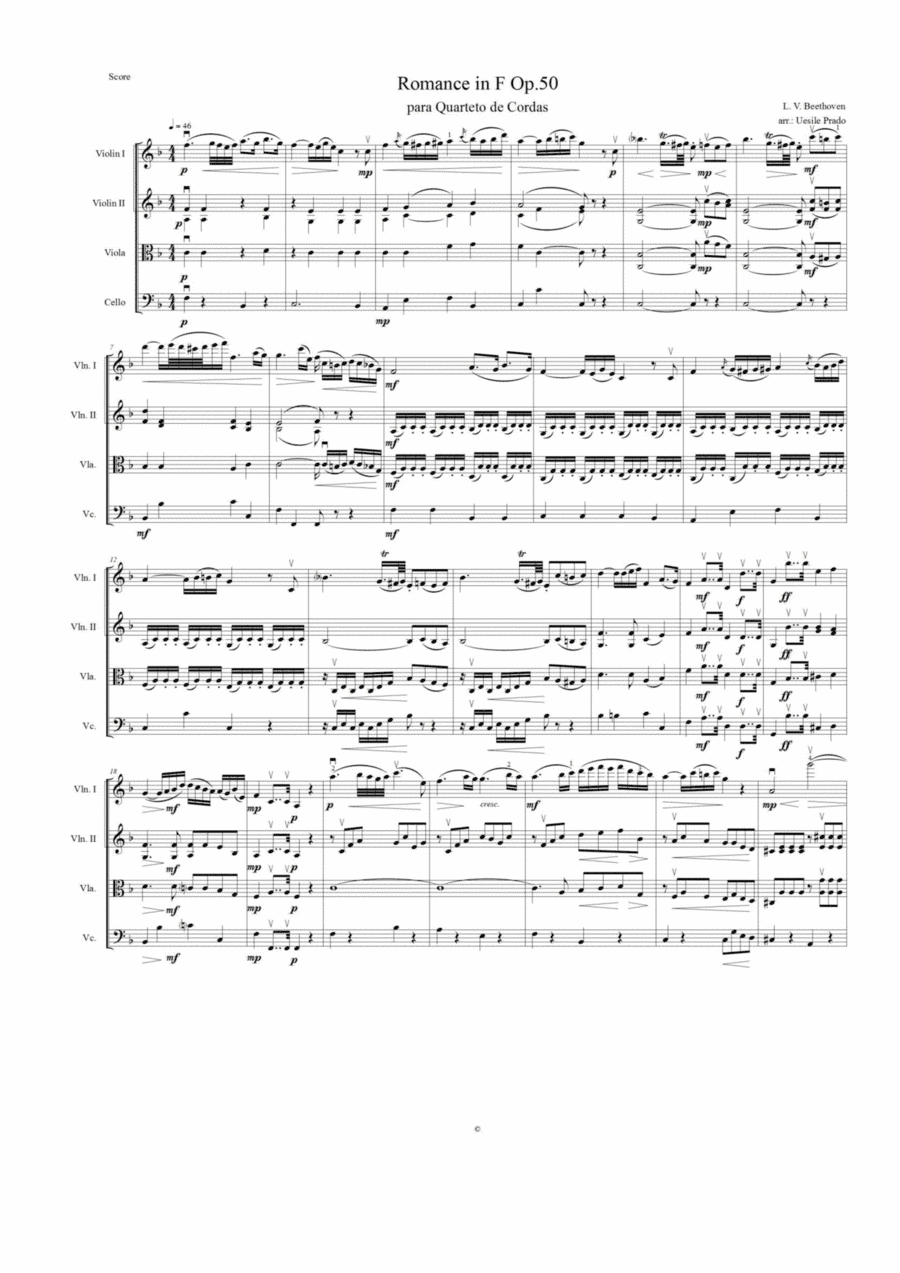 Romance for Violin N°2 (arr. Betsuel Uesile Prado)