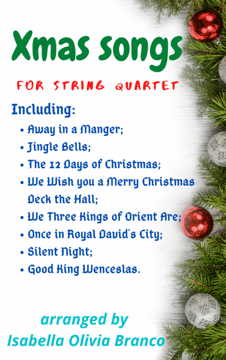 Most popular Christmas songs for String quartet (arr. I.O. Branco)