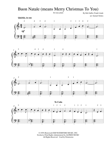 Buon Natale (means Merry Christmas To You) (arr. Samuel Stokes)