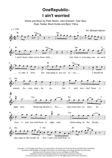 I Ain't Worried (arr. Michael Habrom)