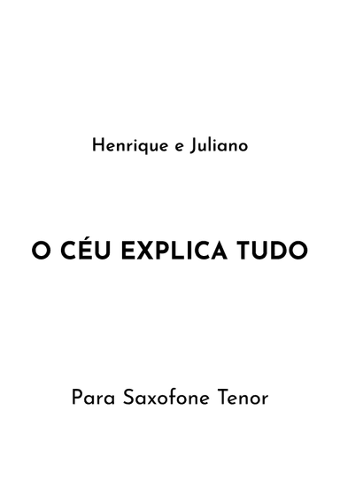 O Ceu Explica Tudo (arr. Jireh J.)