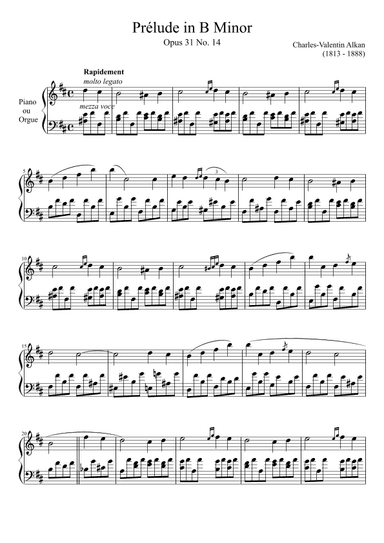 Prelude Opus 31 No. 14 in B Minor (arr. Zachary Corbett)