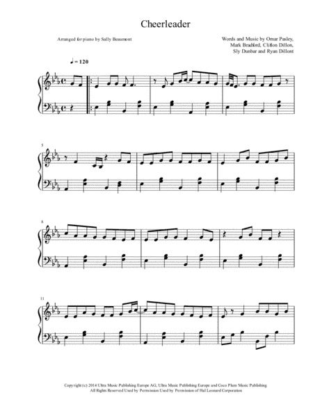 Cheerleader (arr. Sally Beaumont)