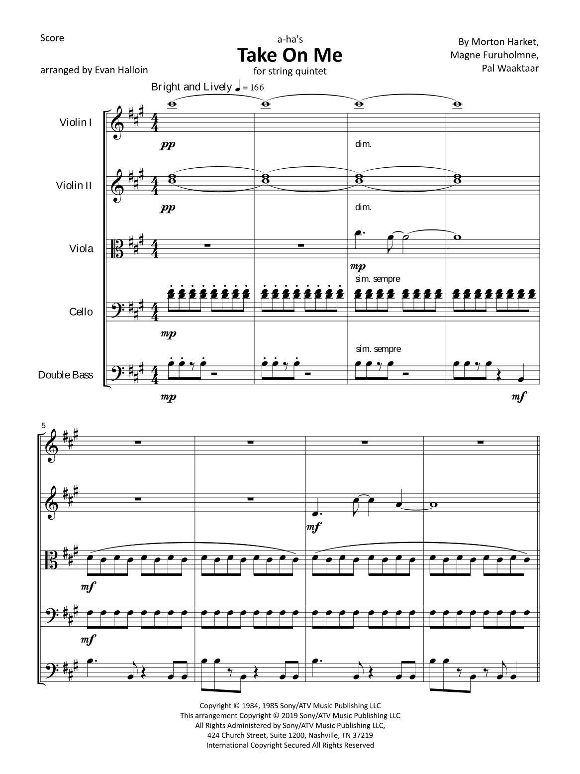 Take On Me (arr. Evan Halloin)