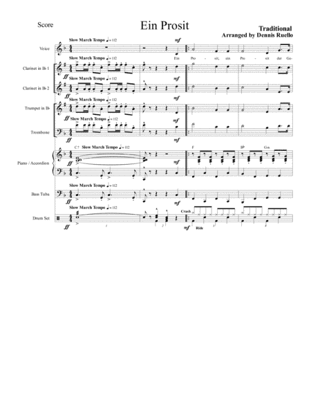 Ein Prosit - German Band - Oktoberfest (arr. Dennis Ruello)