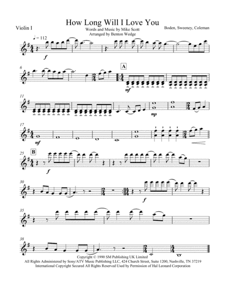 How Long Will I Love You (arr. Benton Wedge)