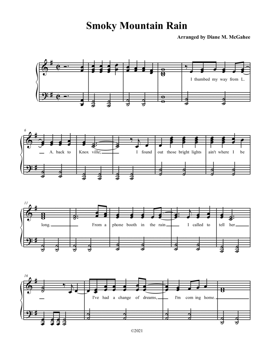 Smoky Mountain Rain (arr. Diane M. McGahee)