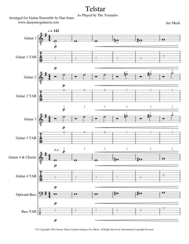 Telstar (arr. Dan Jones (www.danjonesguitarist.com))