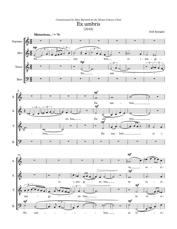 Ex umbris - SATB choir