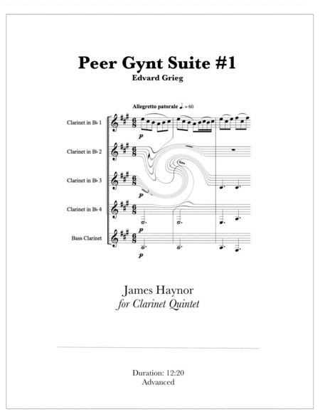Peer Gynt Suite #1 for Clarinet Quintet (arr. James Haynor)