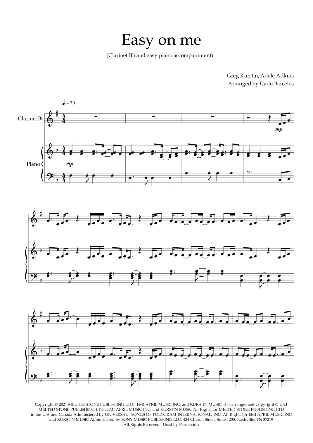 Easy On Me (arr. Cadu Barcelos)