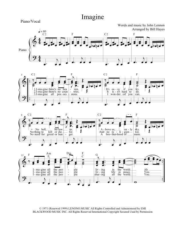 Imagine (arr. Bill Hayes)