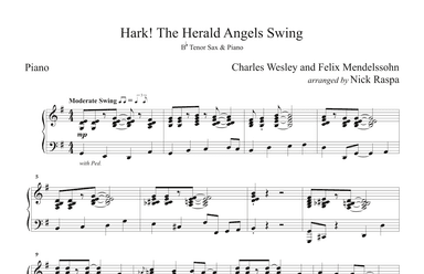 Hark! The Herald Angels Swing (Tenor Sax & Piano) piano part (arr. Nick Raspa)