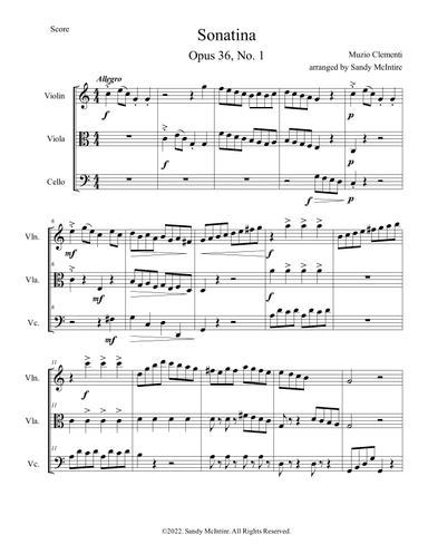 Sonatina Opus 36, No. 1 (arr. Sandy McIntire)