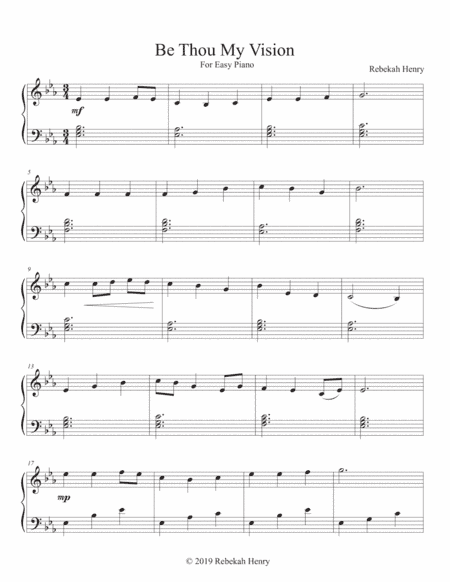 Be Thou My Vision - Easy Piano (arr. Rebekah Henry)