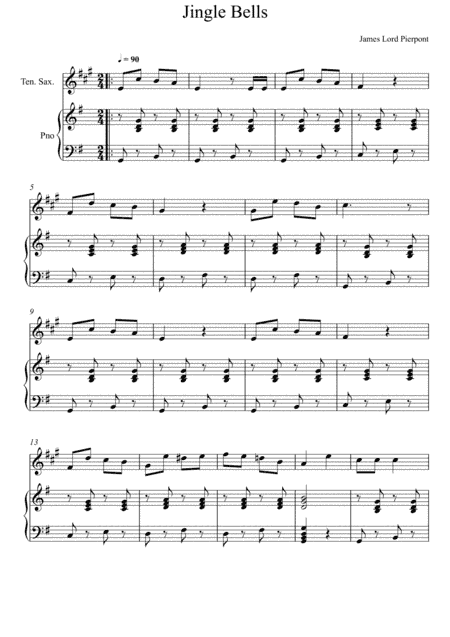 James Lord Pierpont - Jingle Bells (Tenor Saxophone Solo) (arr. André Laitano)