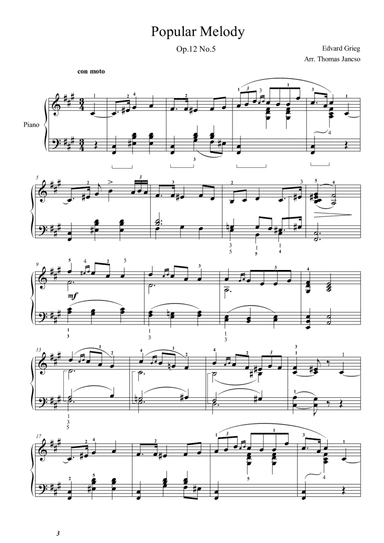 Popular Melody Op.12 No.5 (arr. Thomas Jancso)