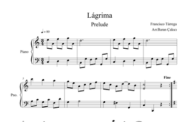 Lágrima in C (arr. Arr. Baran Çakıcı)