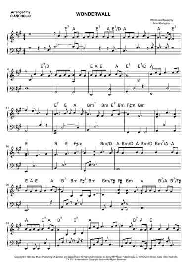 Wonderwall (arr. PIANOHOLIC)