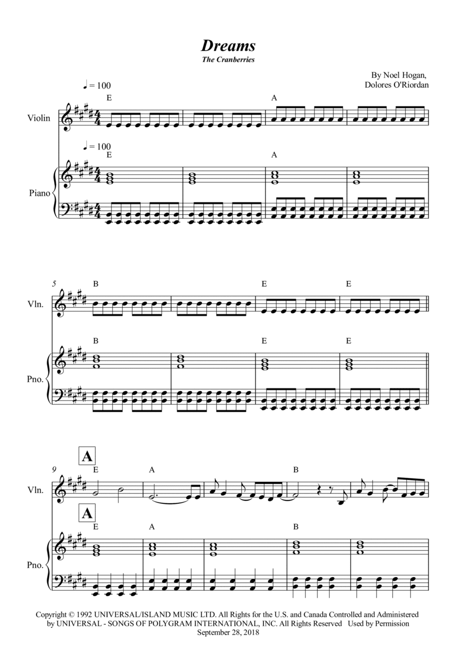 Dreams (arr. Wesley S. SIlva)