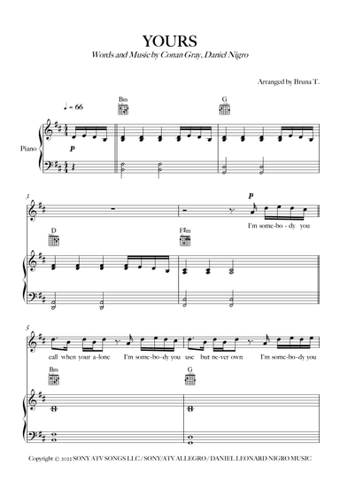 Yours (arr. Bruna T.)