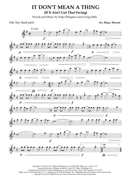 It Don't Mean A Thing (If It Ain't Got That Swing) (arr. Diego Marani)