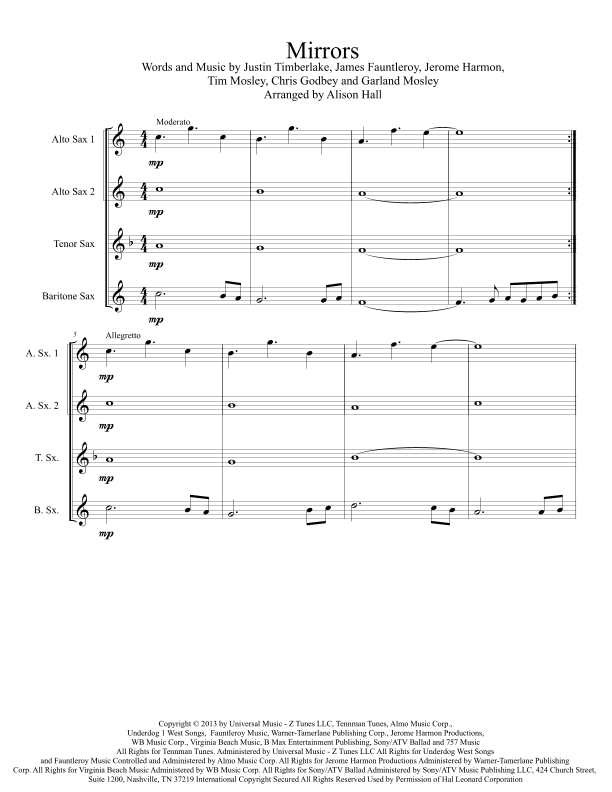 Mirrors (arr. Alison Hall)