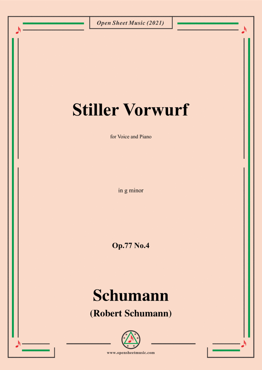 Schumann-Stiller Vorwurf,Op.77 No.4,in g minor (arr. Open Cloud)