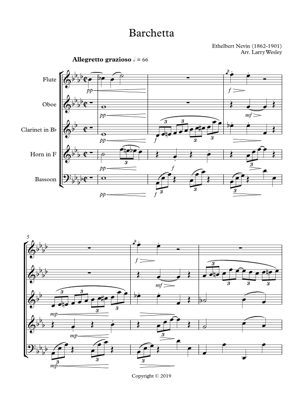Two Movements (arr. Larry Wesley)