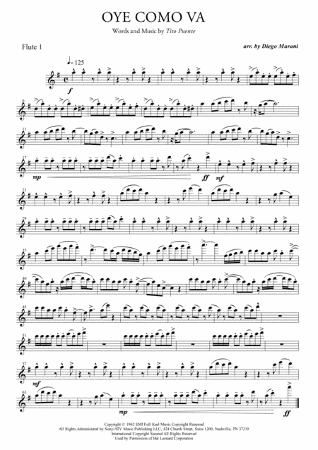 Oye Como Va (arr. Diego Marani)
