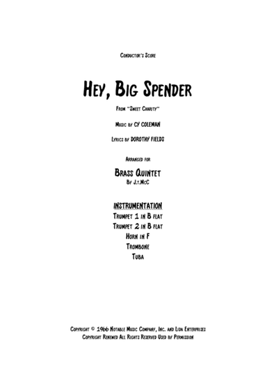 Big Spender (arr. J.t.McC)
