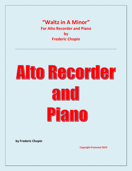 Waltz in A Minor (Chopin) - Alto Recorder and Piano - Chamber music (arr. Raymond Fenech)