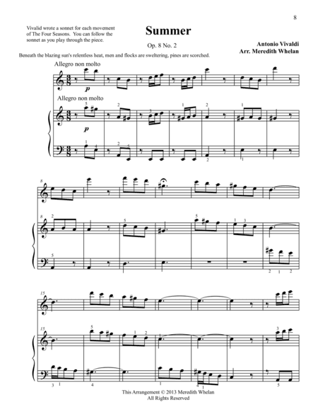 Classical Duets for Flute & Piano: Summer from Vivaldi's Four Seasons (arr. Meredith Whelan)