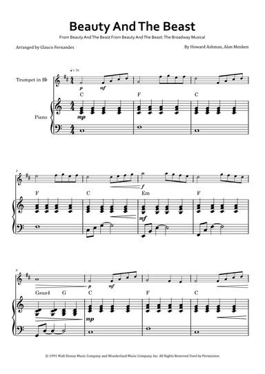 Beauty And The Beast (arr. Glauco Fernandes)